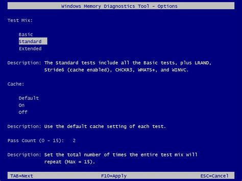 windows memory testing time